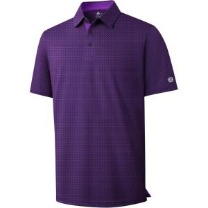 imageZITY Mens Golf Shirts Short Sleeve Print Patterns Performance Moisture Wicking Polo ShirtPurple Circle