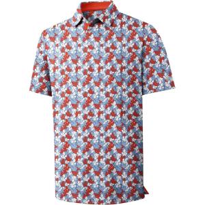 imageZITY Mens Golf Shirts Short Sleeve Print Patterns Performance Moisture Wicking Polo ShirtRed Maple Leaf