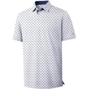 imageZITY Mens Golf Shirts Short Sleeve Print Patterns Performance Moisture Wicking Polo ShirtWhite Wine Glass
