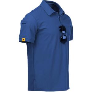 imageZITY Mens Polo Shirt Short Sleeve Sports Tactical TShirt Athletic Golf Polos Daily Casual Stylish Collared Shirts for MenBlue