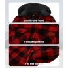 imageZITY Boys Flannel Jacket Sherpa Lined Hoodies Zip Up Fleece Plaid Shirt Unisex Winter Coat Kids Outerwear 615 YearsBlack Red