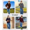 imageZITY Boys Flannel Jacket Sherpa Lined Hoodies Zip Up Fleece Plaid Shirt Unisex Winter Coat Kids Outerwear 615 YearsBlack White