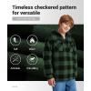 imageZITY Boys Flannel Jacket Sherpa Lined Hoodies Zip Up Fleece Plaid Shirt Unisex Winter Coat Kids Outerwear 615 YearsDark Green