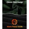 imageZITY Boys Flannel Jacket Sherpa Lined Hoodies Zip Up Fleece Plaid Shirt Unisex Winter Coat Kids Outerwear 615 YearsDark Green