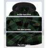 imageZITY Boys Flannel Jacket Sherpa Lined Hoodies Zip Up Fleece Plaid Shirt Unisex Winter Coat Kids Outerwear 615 YearsDark Green
