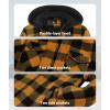 imageZITY Boys Flannel Jacket Sherpa Lined Hoodies Zip Up Fleece Plaid Shirt Unisex Winter Coat Kids Outerwear 615 YearsOrange Black