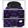 imageZITY Boys Flannel Jacket Sherpa Lined Hoodies Zip Up Fleece Plaid Shirt Unisex Winter Coat Kids Outerwear 615 YearsPurple