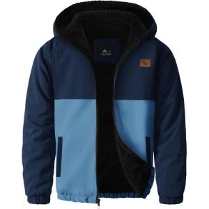 imageZITY Boys Fleece Jacket Sherpa Lined Hoodie Zip Up Sweatshirt Warm Outerwear Winter Coat for Kids 615 YearsDark Blue
