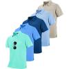 imageZITY 5 Pack Polo Shirts for Men with Pocket Dry Quickly Short Sleeve Athletic Outdoor Work Collared ShirtsApricotlight Blueroyal Bluelight Royal Blueemerald Blue