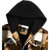 imageZITY Boys Flannel Jacket Sherpa Lined Hoodies Zip Up Fleece Plaid Shirt Unisex Winter Coat Kids Outerwear 615 YearsKhaki White