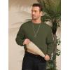 imageZITY Mens Crewneck Sweatshirt Heavyweight Fleece Sweatshirts Kangaroo Pocket Thick Winter Sherpa Lined Long Sleeve PulloverArmy Green