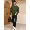 imageZITY Mens Crewneck Sweatshirt Heavyweight Fleece Sweatshirts Kangaroo Pocket Thick Winter Sherpa Lined Long Sleeve PulloverArmy Green
