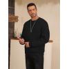 imageZITY Mens Crewneck Sweatshirt Heavyweight Fleece Sweatshirts Kangaroo Pocket Thick Winter Sherpa Lined Long Sleeve PulloverBlack