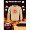 imageZITY Mens Crewneck Sweatshirt Heavyweight Fleece Sweatshirts Kangaroo Pocket Thick Winter Sherpa Lined Long Sleeve PulloverLight Brown