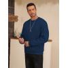 imageZITY Mens Crewneck Sweatshirt Heavyweight Fleece Sweatshirts Kangaroo Pocket Thick Winter Sherpa Lined Long Sleeve PulloverNavy