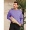 imageZITY Mens Crewneck Sweatshirt Heavyweight Fleece Sweatshirts Kangaroo Pocket Thick Winter Sherpa Lined Long Sleeve PulloverPurple