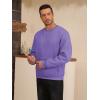 imageZITY Mens Crewneck Sweatshirt Heavyweight Fleece Sweatshirts Kangaroo Pocket Thick Winter Sherpa Lined Long Sleeve PulloverPurple