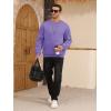 imageZITY Mens Crewneck Sweatshirt Heavyweight Fleece Sweatshirts Kangaroo Pocket Thick Winter Sherpa Lined Long Sleeve PulloverPurple
