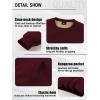 imageZITY Mens Crewneck Sweatshirt Heavyweight Fleece Sweatshirts Kangaroo Pocket Thick Winter Sherpa Lined Long Sleeve PulloverWine Red