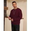 imageZITY Mens Crewneck Sweatshirt Heavyweight Fleece Sweatshirts Kangaroo Pocket Thick Winter Sherpa Lined Long Sleeve PulloverWine Red