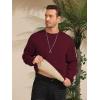 imageZITY Mens Crewneck Sweatshirt Heavyweight Fleece Sweatshirts Kangaroo Pocket Thick Winter Sherpa Lined Long Sleeve PulloverWine Red
