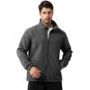 imageZITY Mens Lightweight Softshell Jacket Warm Fleece Lined Waterproof Rain Jacket Windbreaker Windproof Soft Shell OutdoorHgrey