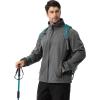 imageZITY Mens Lightweight Softshell Jacket Warm Fleece Lined Waterproof Rain Jacket Windbreaker Windproof Soft Shell OutdoorHgrey