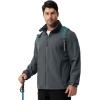 imageZITY Mens Lightweight Softshell Jacket Warm Fleece Lined Waterproof Rain Jacket Windbreaker Windproof Soft Shell OutdoorLight Grey