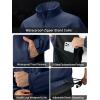 imageZITY Mens Lightweight Softshell Jacket Warm Fleece Lined Waterproof Rain Jacket Windbreaker Windproof Soft Shell OutdoorNavy