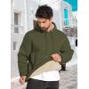 imageZITY Mens Pullover Hoodie Sweatshirts Thick Sherpa Lined Kangaroo Pocket Winter Windproof Warm Fleece Hoodie AthleticArmy Green