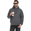 imageZITY Mens Pullover Hoodie Sweatshirts Thick Sherpa Lined Kangaroo Pocket Winter Windproof Warm Fleece Hoodie AthleticGrey