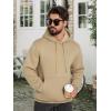 imageZITY Mens Pullover Hoodie Sweatshirts Thick Sherpa Lined Kangaroo Pocket Winter Windproof Warm Fleece Hoodie AthleticLight Brown