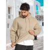 imageZITY Mens Pullover Hoodie Sweatshirts Thick Sherpa Lined Kangaroo Pocket Winter Windproof Warm Fleece Hoodie AthleticLight Brown