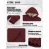 imageZITY Mens Pullover Hoodie Sweatshirts Thick Sherpa Lined Kangaroo Pocket Winter Windproof Warm Fleece Hoodie AthleticWine Red