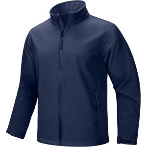 imageZITY Mens Lightweight Softshell Jacket Warm Fleece Lined Waterproof Rain Jacket Windbreaker Windproof Soft Shell OutdoorNavy