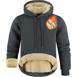 imageZITY Mens Pullover Hoodie Sweatshirts Thick Sherpa Lined Kangaroo Pocket Winter Windproof Warm Fleece Hoodie AthleticGrey