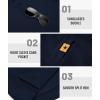 imageMens Long Sleeve Polo Shirts 3 Button Down with Pocket Classic Golf Breathable Solid Color Designed Collared Casual TeeBlue