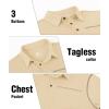 imageZITY Mens Casual Long Sleeve Polo Shirts Classic Button Cotton Work TShirt Collared Basic Golf Shirt with PocketApricot