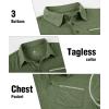imageZITY Mens Casual Long Sleeve Polo Shirts Classic Button Cotton Work TShirt Collared Basic Golf Shirt with PocketArmy Green