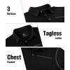 imageZITY Mens Casual Long Sleeve Polo Shirts Classic Button Cotton Work TShirt Collared Basic Golf Shirt with PocketBlack