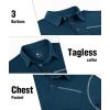 imageZITY Mens Casual Long Sleeve Polo Shirts Classic Button Cotton Work TShirt Collared Basic Golf Shirt with PocketDark Teal Blue