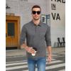 imageZITY Mens Casual Long Sleeve Polo Shirts Classic Button Cotton Work TShirt Collared Basic Golf Shirt with PocketGrey