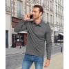 imageZITY Mens Casual Long Sleeve Polo Shirts Classic Button Cotton Work TShirt Collared Basic Golf Shirt with PocketGrey