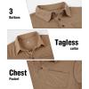 imageZITY Mens Casual Long Sleeve Polo Shirts Classic Button Cotton Work TShirt Collared Basic Golf Shirt with PocketKhaki