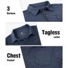imageZITY Mens Casual Long Sleeve Polo Shirts Classic Button Cotton Work TShirt Collared Basic Golf Shirt with PocketNavy