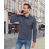 imageZITY Mens Casual Long Sleeve Polo Shirts Classic Button Cotton Work TShirt Collared Basic Golf Shirt with PocketNavy