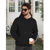 imageZITY Mens Sherpa Lined Hoodie Sweatshirts Heavy Pullover Kangaroo Pocket Winter Windproof Warm Fleece Hoodie AthleticBlack