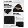 imageZITY Mens Sherpa Lined Hoodie Sweatshirts Heavy Pullover Kangaroo Pocket Winter Windproof Warm Fleece Hoodie AthleticBlack