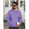 imageZITY Mens Sherpa Lined Hoodie Sweatshirts Heavy Pullover Kangaroo Pocket Winter Windproof Warm Fleece Hoodie AthleticPurple