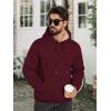 imageZITY Mens Sherpa Lined Hoodie Sweatshirts Heavy Pullover Kangaroo Pocket Winter Windproof Warm Fleece Hoodie AthleticWine Red